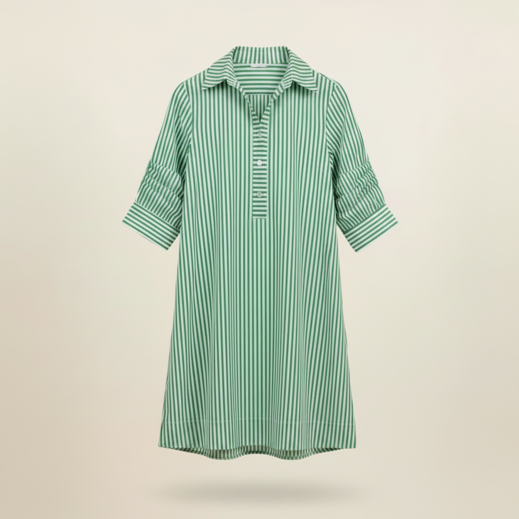 soren long sleeve shirt dress The Soren Dress (Green) – Crescent and Main