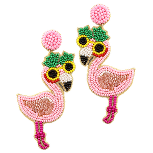The Tropical Flamingo Earrings