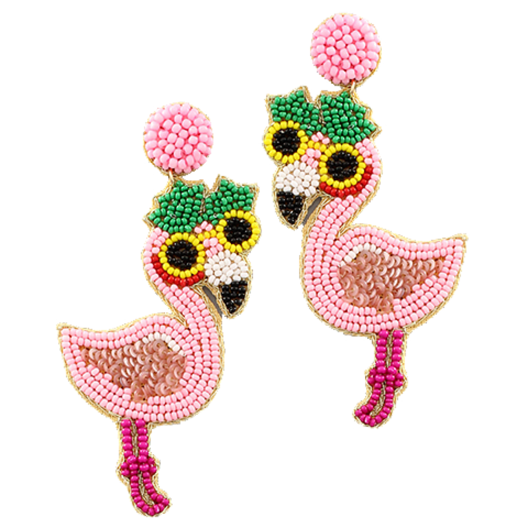 The Tropical Flamingo Earrings