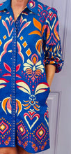 The Ava Dress (Cobalt Ikat)