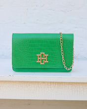 The Bryn Clutch (Kelly Green Croc)
