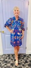 The Ava Dress (Cobalt Ikat)