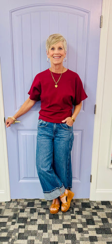 The C&M Wide Sleeve Tee (Garnet)