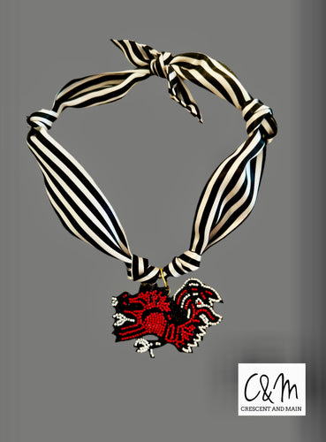 Beaded Gamecock Scarf Necklace