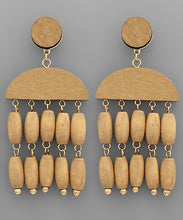 Wooden Tassel Earrings