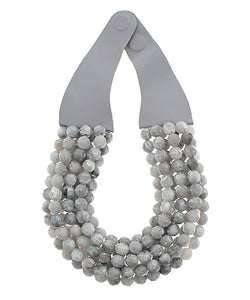 The Multi-Strand  Beaded  Necklace (Grey)
