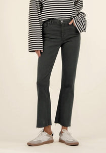 Kelsey Fab Ab Ankle Flare Jean by Kut (Pewter Green)