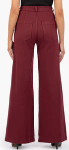 The Meg Wide Leg Trouser (Wine)