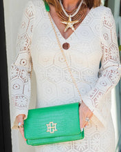 The Bryn Clutch (Kelly Green Croc)