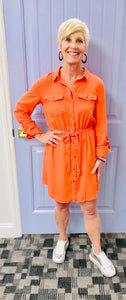 The Zoey Utility Dress (Orange)*Final Sale