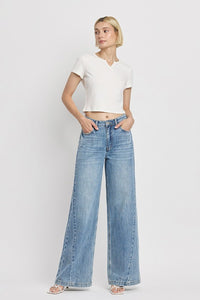 The Olivia Inset Wide Leg Jean