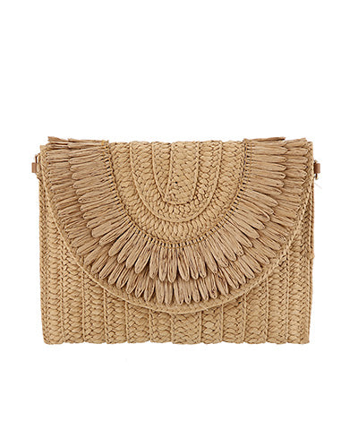 Frill Flip Clutch (Khaki)