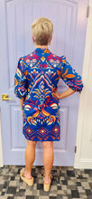 The Ava Dress (Cobalt Ikat)
