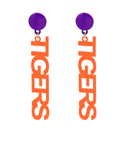 Orange & Purple Tigers Earrings