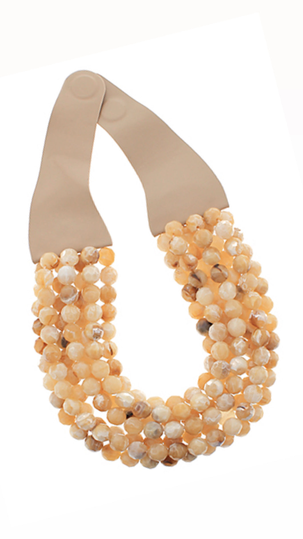 Ball Bead Magnetic Clasp Necklace (Creams)