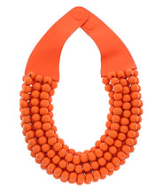 The Multi-Strand  Beaded Necklace (Orange)
