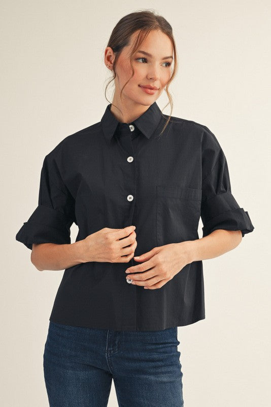 The Charlize Button Down (Black)