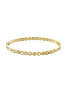 Gold Hexagon Bangle
