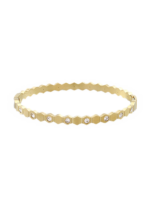 Gold Hexagon Bangle