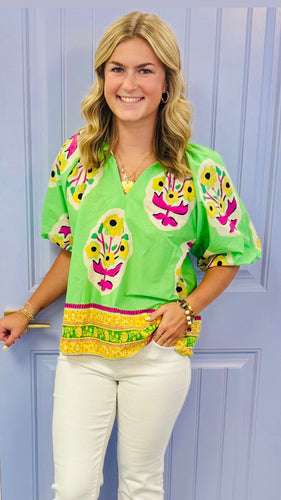 The Winslow Top (Green Apple) **Final Sale**