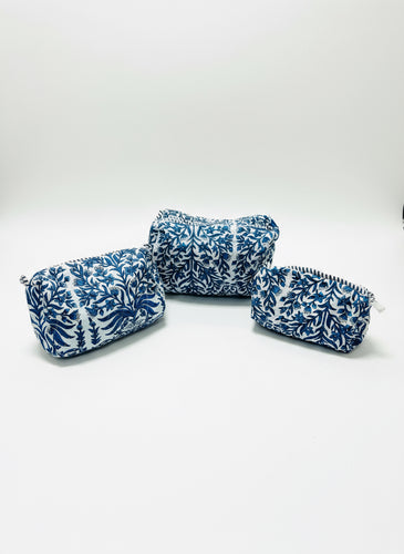 Blue and White  Cosmetic Case (Multi Sizes)