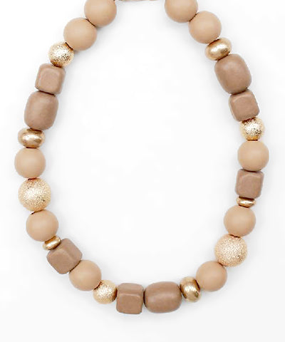 The Wood & Gold beaded Necklace