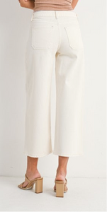 The Beth Cream Wide Leg Jean