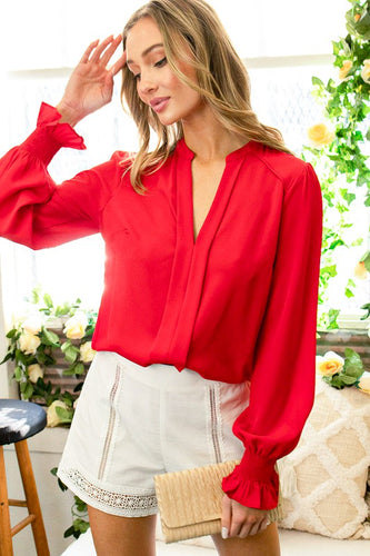 The Crystal Blouse (Red) *Final Sale