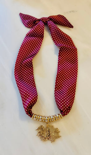 Fighting Gamecock Scarf Necklace (Garnet)