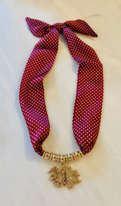 Fighting Gamecock Scarf Necklace (Garnet)
