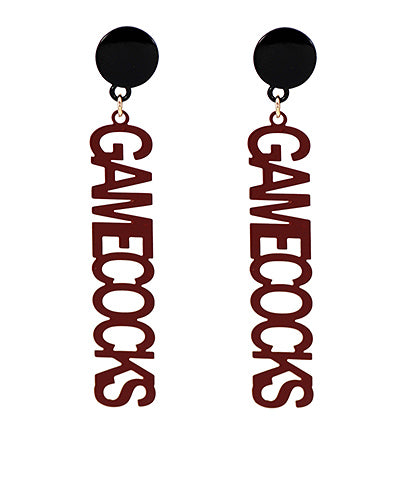 Garnet Gamecock Earrings