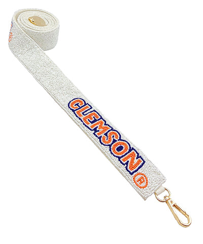 Clemson Beaded Bag Strap