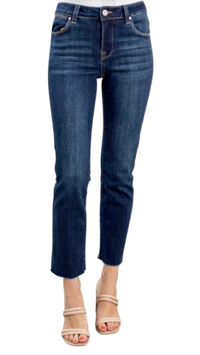The Lorna Jeans-Raw Hem (Medium Dark Wash)