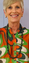 The Lithgow Marble Beaded Necklace (Olive Green)