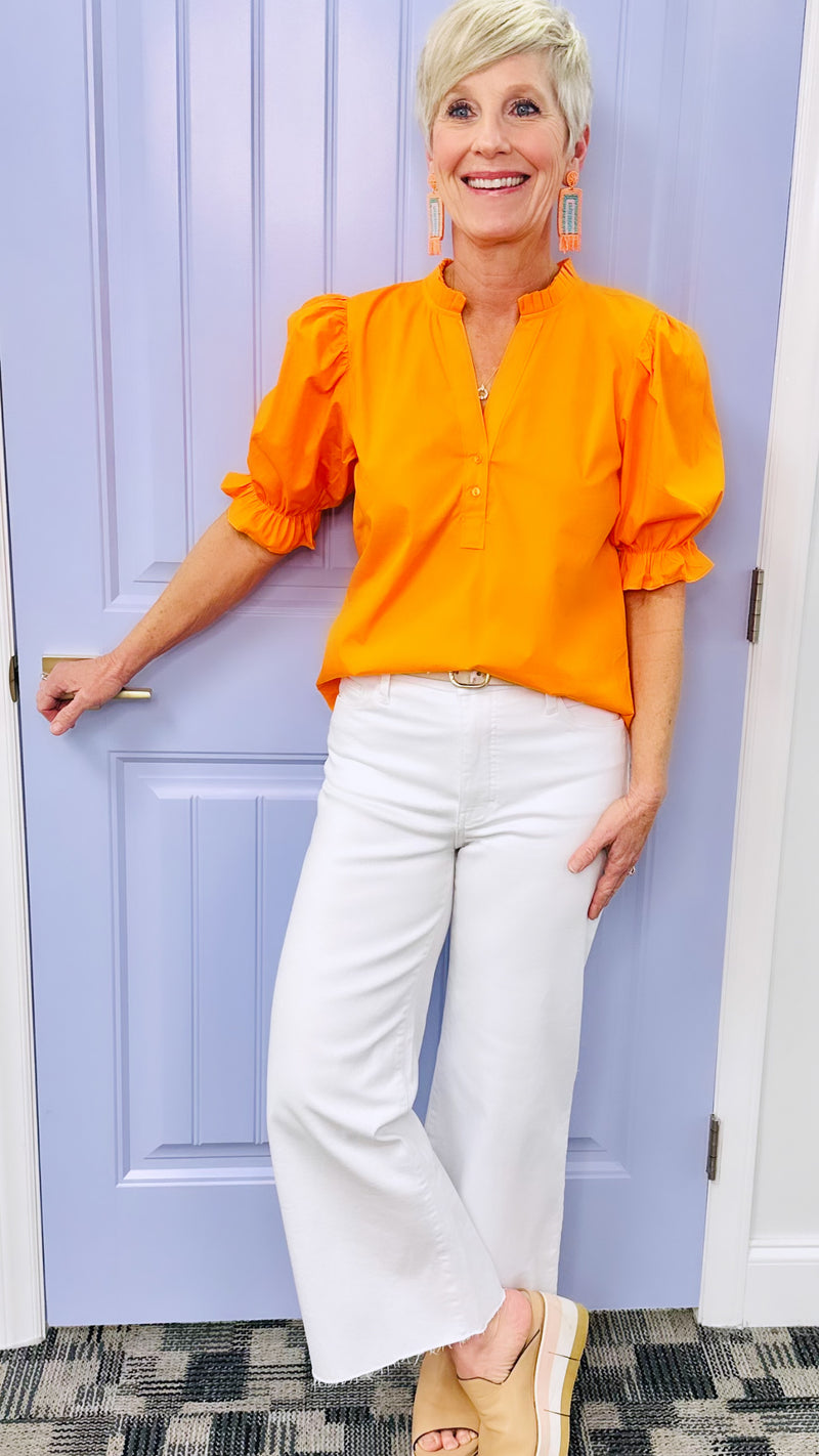 The Laney Top (tangerine) – Crescent and Main