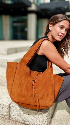 The Tia Bag (Cognac Suede)