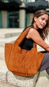 The Tia Bag (Cognac Suede)