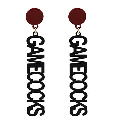 Black Gamecock Earrings