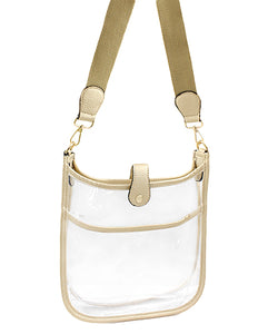 Clear & Gold Crossbody Stadium Bag