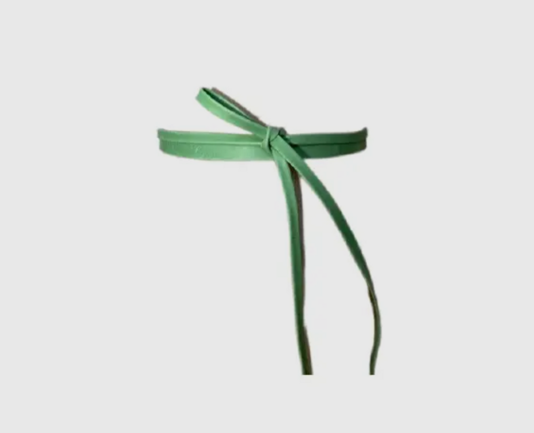 Green Skinny Wrap Belt (thinner than regular wrap belt, longer ties)