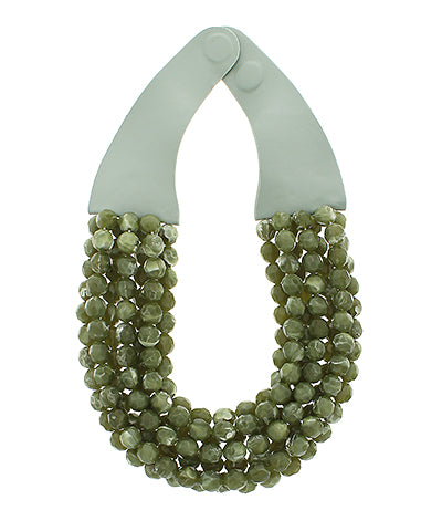 The Multi-Strand  Beaded  Necklace(Olive)