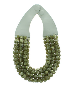The Multi-Strand  Beaded  Necklace(Olive)