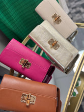 Leather Bamboo Closure Clutch (Gold)