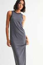 The Josie Dress (Charcoal Stripe)