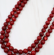 The Lithgow Marble Beaded Necklace (Wine)