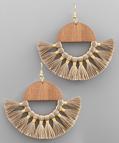 Half Disk Tassel Earrings*Final Sale*