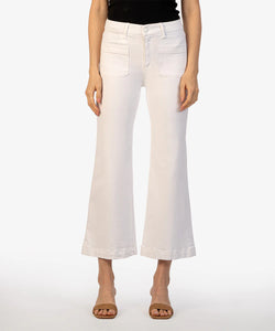 The Meg Patch Pocket Wide Leg Jeans by KUT from the Kloth (Optic White)