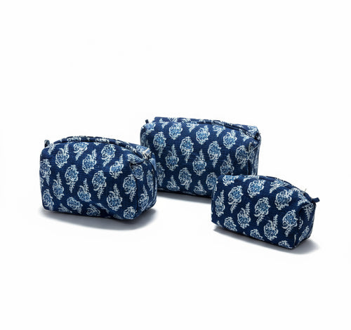 Navy & White Cosmetic Case (Multi Sizes)