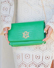 The Bryn Clutch (Kelly Green Croc)
