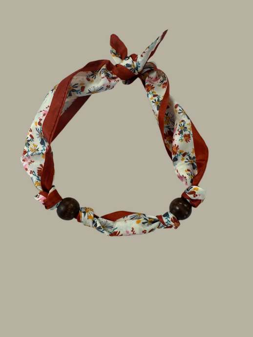 Fall Floral Scarf Necklace.